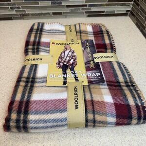 Brand New Woolrich Cozy Blanket Wrap Montauk Plaid Poncho One Size NWT HLM0131S